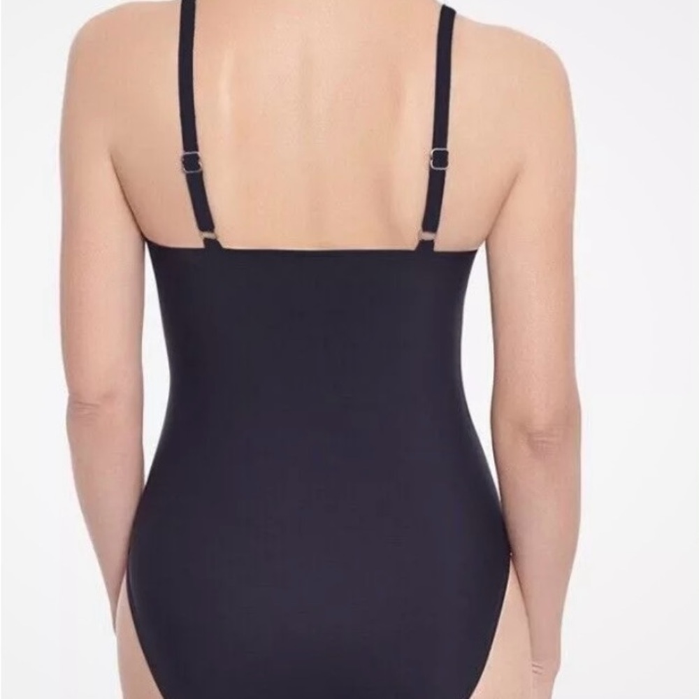 NWT Swim Solutions High Neck Mesh One Piece Swimsuit - Picture 2 of 8
